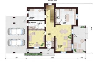 Проект дома КД - 250_1_Планировка 1 этажа