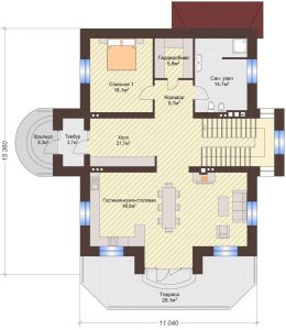 Проект дома КД - 375_Планировка 1 этаж